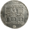 100 шиллингов 1976 год.XII Зимние Олимпийские Игры в г.Инсбрук.Австрия.Серебро.