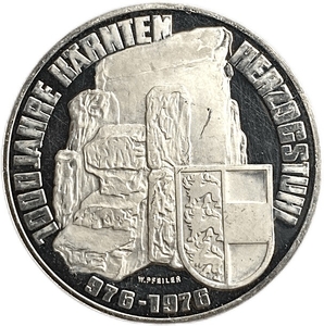 100 шиллингов 1976 год.1000 лет Каринтии.Австрия.Серебро.Proof. 