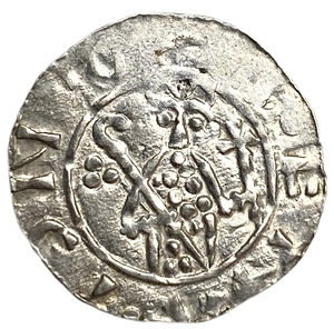 Денье 1049-1061 год.Граф Флорис I.Графство Голланд.Нидерланды.Серебро.