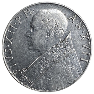 100 лир 1955 год.Папа Пий XII.Ватикан.