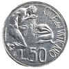 50 лир 1991 год.Папа Иоанн Павел II.Крещение.Ватикан.