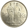 20 крон 1941 год.Кирилл и Мефодий.Оккупация Германией.Словакия.Серебро.UNC.