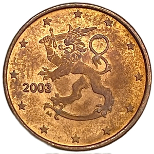 1 евроцент 2003 год.Финляндия. 