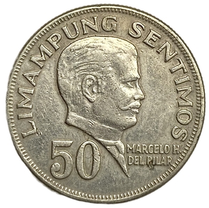 50 сентимо 1974 год.Марсело дель Пилар.Серия Пилипинас.Филиппины.