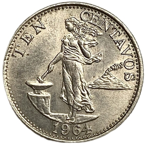 10 сентаво 1964 год.Либерти.Филиппины.