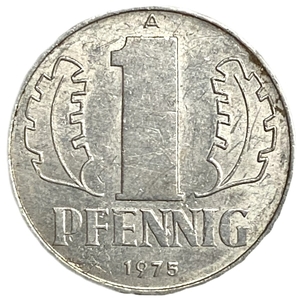 1 пфенниг 1975 год A.ГДР.Германия.