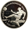 5 долларов 1993 год.Чемпионат мира по футболу в США 1994 год.FIFA’94.Багамские Острова.Серебро.Proof.