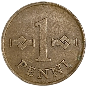 1 пенни 1965 год.Финляндия.      