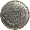 2 лата 1925 год.Латвия.Серебро.  