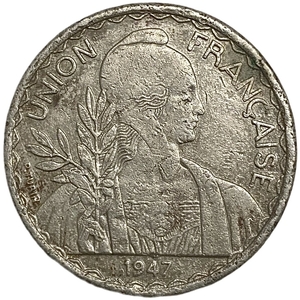 1 пиастр 1947 год.Либертина.Французский Индокитай.