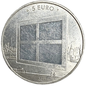 5 евро 2011 год.Королева Беатрикс.Живопись.Нидерланды.Серебро.