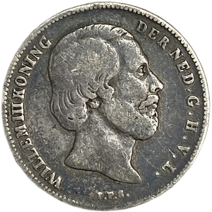 1/2 гульдена 1861 год.Вильгельм III.Нидерланды.Серебро.