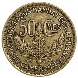 50 сантимов 1924 год.Камерун.Французский союз.Франция.