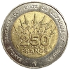 250 франков 1996 год.CFA.Государства Западной Африки.Биметалл.