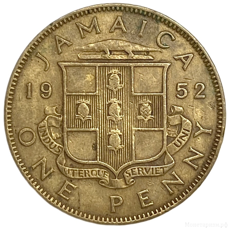1 пенни 1952 год.Георг VI.Ямайка.