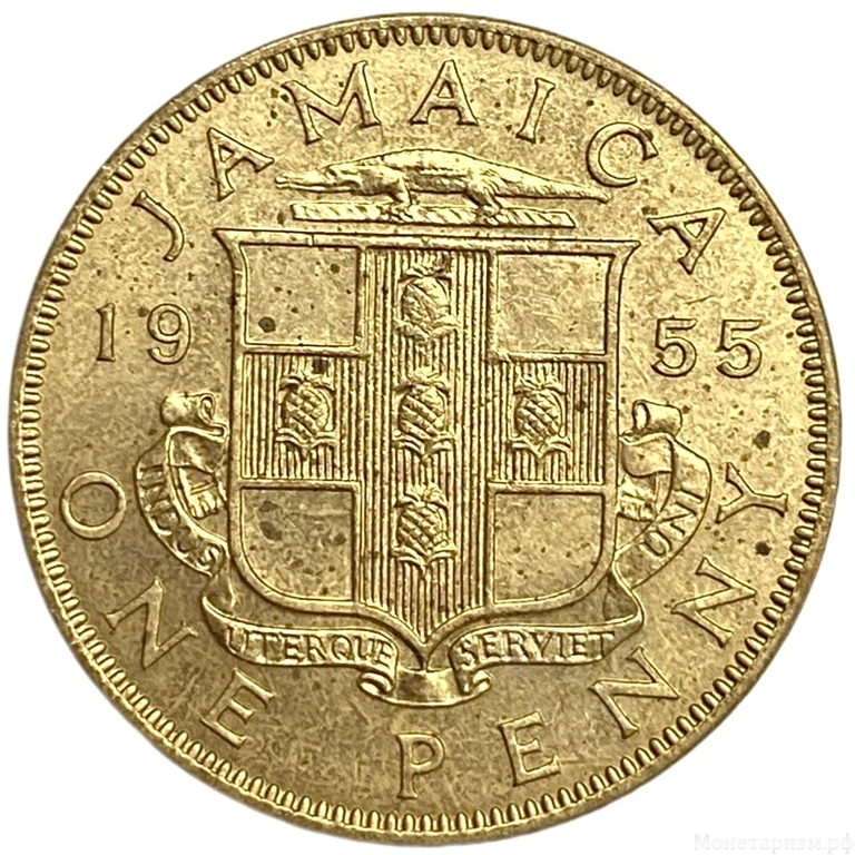 1 пенни 1955 год.Елизавета II.Ямайка. 