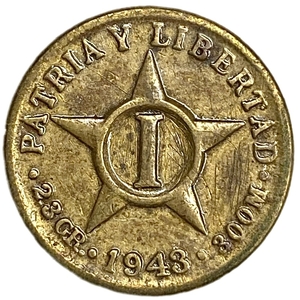 1 сентаво 1943 год.Куба.   