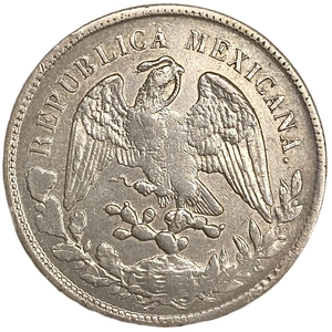 1 песо 1899 год.Фригийский колпак свободы.Республика.Мексика.Серебро.