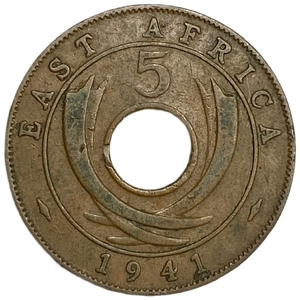 5 центов 1941 год.Георг VI.Британская Восточная Африка. 