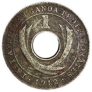 1 цент 1912 год.Георг V.Уганда.Британский протекторат в Африке.