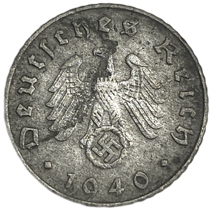 5 рейхспфеннигов 1940 год.Двор B.3 рейх.Германия.