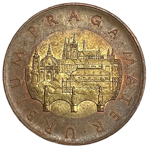 50 крон 2010 год.Карлов мост.Чешская Республика.Чехия.Биметалл.
