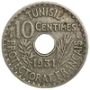 10 сантимов 1931 год.Французский протекторат.Тунис. 