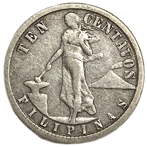 10 сентаво 1921 год.Либерти.Филиппины.Серебро.