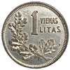 1 лит 1925 год.Первая Республика.Литва.Серебро.