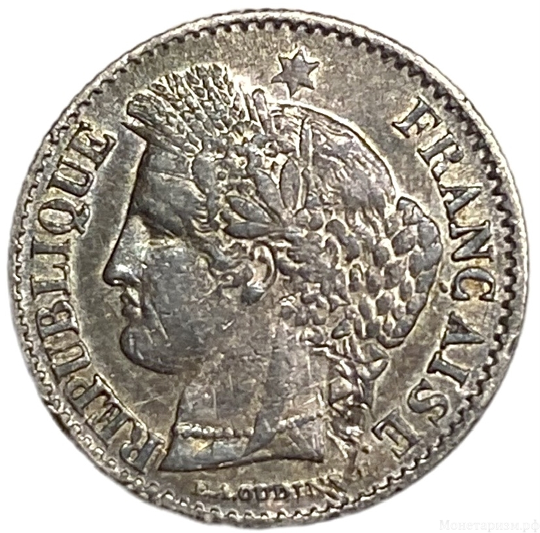 20 сантимов 1851 год.Церера.Франция.