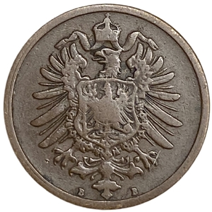 2 пфеннига 1876 год (B).Ганновер.Германия.Медь.