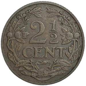 2,5 цента 1915 год.Вильгельмина.Нидерланды.