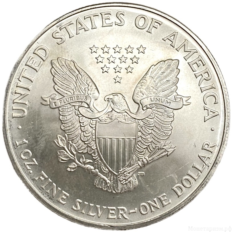 1 доллар 2005 год.Walking Liberty.Шагающая Свобода.США.Серебро.