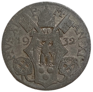 10 чентезимо 1932 год.Папа Пий XI.Святой Пётр.Ватикан.