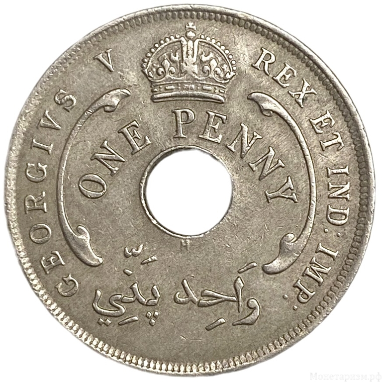 1 пенни 1919 год.Георг V.Британская Западная Африка.