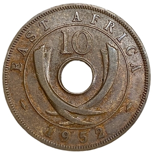 10 центов 1952 год.Георг VI.Британская Восточная Африка. 