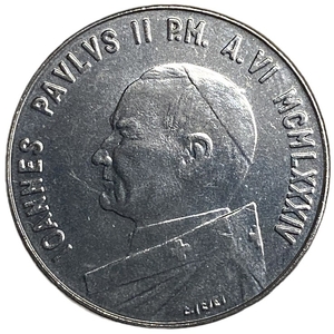 100 лир 1984 год.Папа Иоанн Павел II.Агнец Божий.Ватикан.