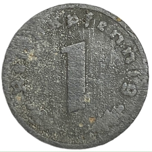 1 рейхспфенниг 1942 год.Двор F.3 рейх.Германия.  