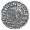 50 рейхспфеннигов 1939 год.Двор G.3 рейх.Германия.   