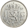 1 гульден 1957 год.Юлиана.Нидерланды.Серебро.