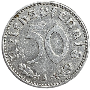 50 рейхспфеннигов 1941 год.Двор A.3 рейх.Германия.   