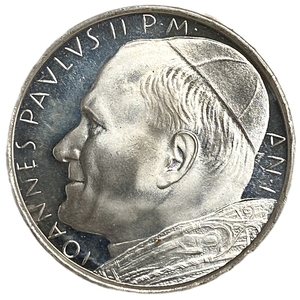 500 лир 1979 года.Папа Иоанн Павел II.1-й год понтификата.Ватикан.Серебро.Proof.