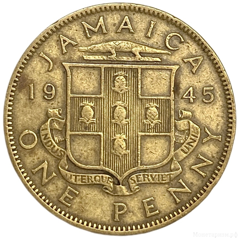 1 пенни 1945 год.Георг VI.Ямайка. 