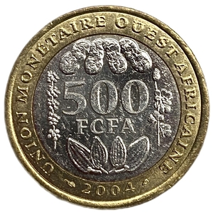 500 франков 2004 год.CFA.Государства Западной Африки.Биметалл. 