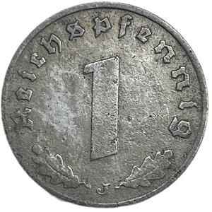 1 рейхспфенниг 1943 год.Двор J.3 рейх.Германия.  