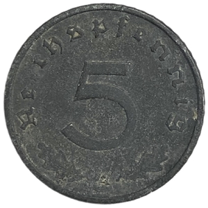 5 рейхспфеннигов 1942 год.Двор A.3 рейх.Германия.  