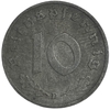 10 рейхспфеннигов 1940 год.Двор D.3 рейх.Германия.  