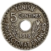 5 сантимов 1918 год.Французский протекторат.Тунис.