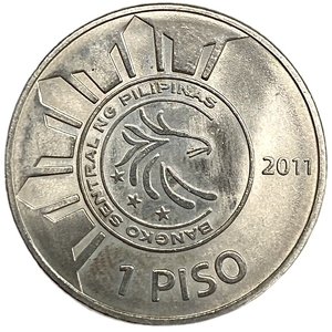 1 писо 2011 год.150 лет со дня рождения Хосе Рисаля.Филиппины.