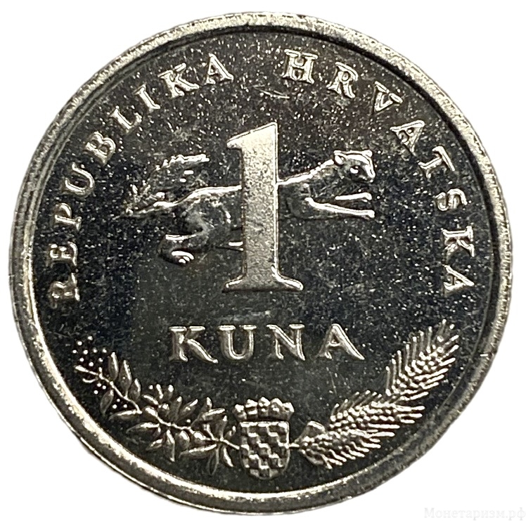 1 куна 2006 год.Соловей.Республика Хорватия. 